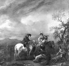 Landscape with hunters