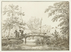 Landschap met een houten bruggetje by Allaert van Everdingen