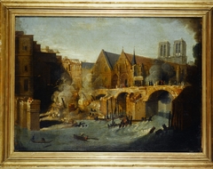 Le Petit-Pont, après l'incendie de 1718 (P1870) by Jean-Baptiste Oudry