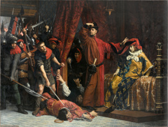 Le Prévôt des marchands Étienne Marcel et le dauphin Charles by Lucien-Étienne Mélingue