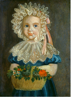 Little Girl with Flower Basket by Anonymous