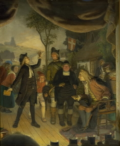 Ludvig Holberg Attending a Rehearsal of his Play Erasmus Montanus, Act IV, Scene 2