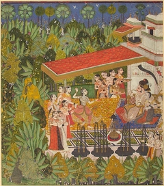 Maharaja Sri Prabh Singhji Entertained in a Garden by anonymous painter