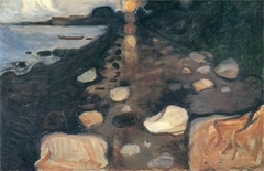 Moonlight on the Beach by Edvard Munch