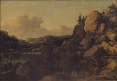 Mountain Landscape with a Couple of Horsemen in the Foreground by Allaert van Everdingen