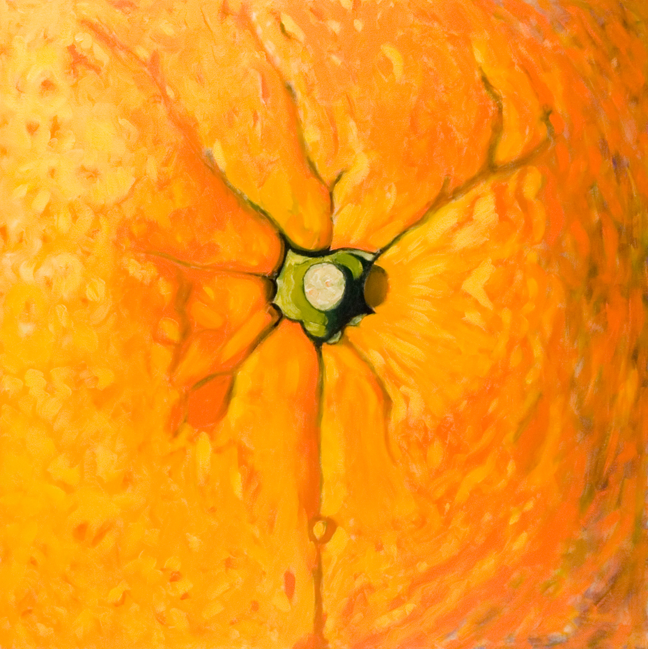 'Orange node' (2005) oil on canvas, 130 x 130 cm