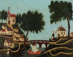 Paysage, le pont by Henri Rousseau