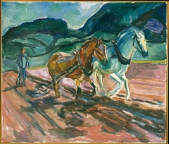 Ploughing Horses by Edvard Munch