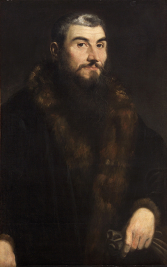 Portrait of a Man in Fur-lined Coat with Gloves