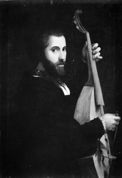 Portrait of a Man with a Viola da Gamba by Francesco Beccaruzzi