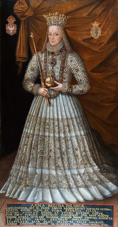 Portrait of Anna Jagiellon in coronation robes. by Martin Kober