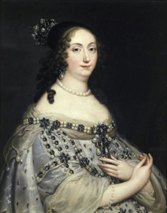 Portrait of Louise Marie Gonzaga de Nevers, Queen of Poland. by Unknown Artist