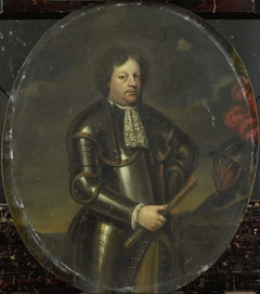 Portrait of Major-General Hans Willem, Baron van Aylva, called The Formidable General by H. de Valck