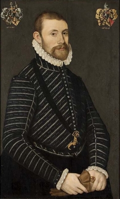 Portret van Suts van Botnia, grietman van Wymbritseradeel by Meester van de Portretten van de Bannelingen