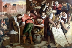 Removal of the wool from the skins and combing