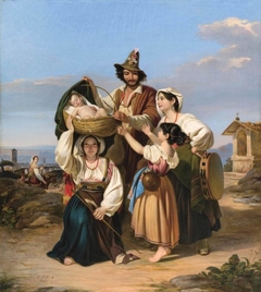 Roman peasant family by Leopold Pollak