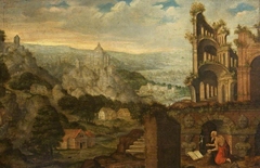 Saint Jerome in Penitence amongst Antique Ruins by manner of Herri met de Bles