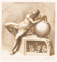 Seated Nude Youth by Jan de Bisschop