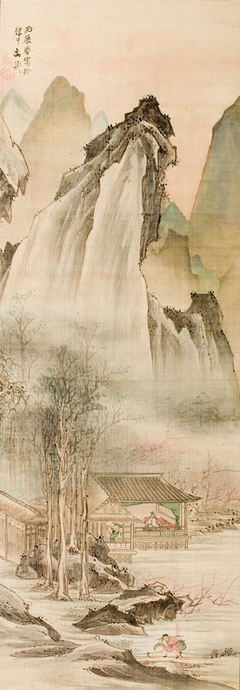 Seated Scholar in a Misty Landscape by Tani Bunchō