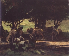Sheep herd by Gyula Aggházy