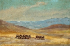 Sheep Near Madam Modjeska's Forest of Arden by Solon Borglum