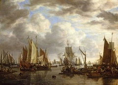 Shipping before Dordrecht by Simon de Vlieger