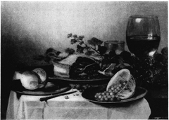 Still life with a roemer and pie