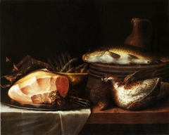 Still-life with Ham by Floris van Schooten