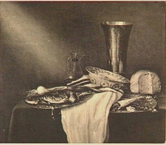 Still life with herring and onions by Maerten Boelema de Stomme