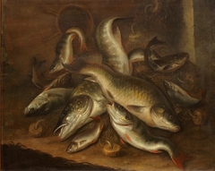 Stilleven met dode vissen by Jacob Gillig
