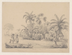 Straatgezicht net buiten Paramaribo by Hendrik Huygens