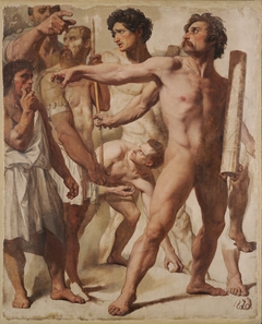 Studies for The Martyrdom of Saint Symphorien (Lictors, Stone Thrower, and Spectator) by Jean-Auguste-Dominique Ingres