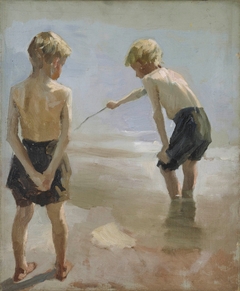 Study for the Boys Playing on the Shore (Boys Paying on the Shore, Study) by Albert Edelfelt