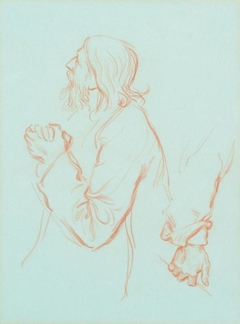 Study of an Old Man with Clasped Hands - George Frederick Watts - ABDAG003584