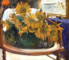 Sunflowers on an Armchair by Paul Gauguin