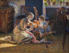 Sunshine in the Living Room. The Artist's Wife and Child
