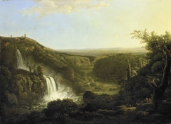 The Anio Valley with the Waterfalls of Tivoli by Cornelis Apostool