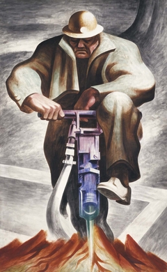 The Driller (mural, Rikers Island, New York) by Harold Lehman