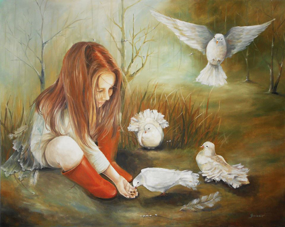 THE GIRL WITH PIGEONS