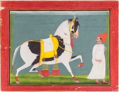 The Horse Haikval and a Syce (ascribed on the reverse to Bagta, Mewar at Devgarh)