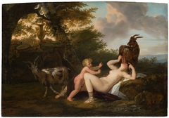 The Nymph Amalthea Suckling a Goat by Louis Benjamin Marie Devouges