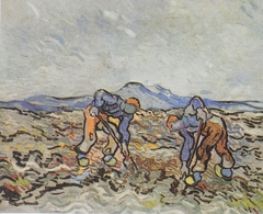 Peasants harvesting potatoes