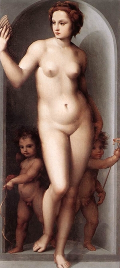 Venus and Two Cupids by Andrea del Brescianino