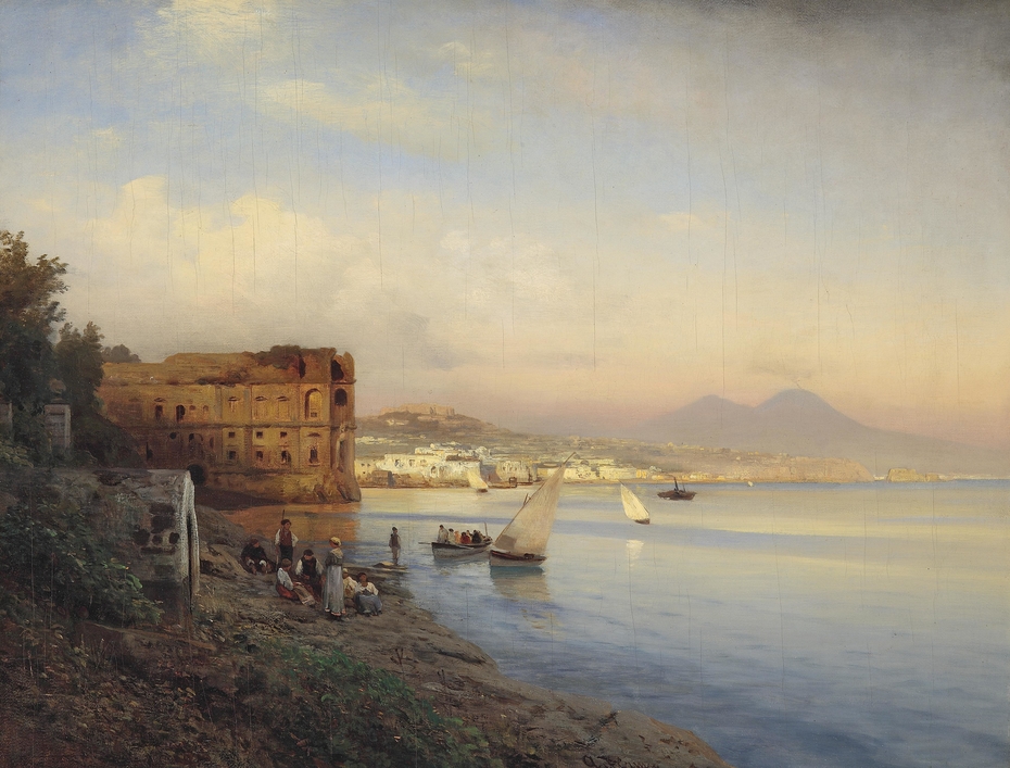 View of the Gulf of Naples with the Palace of Queen Joanna