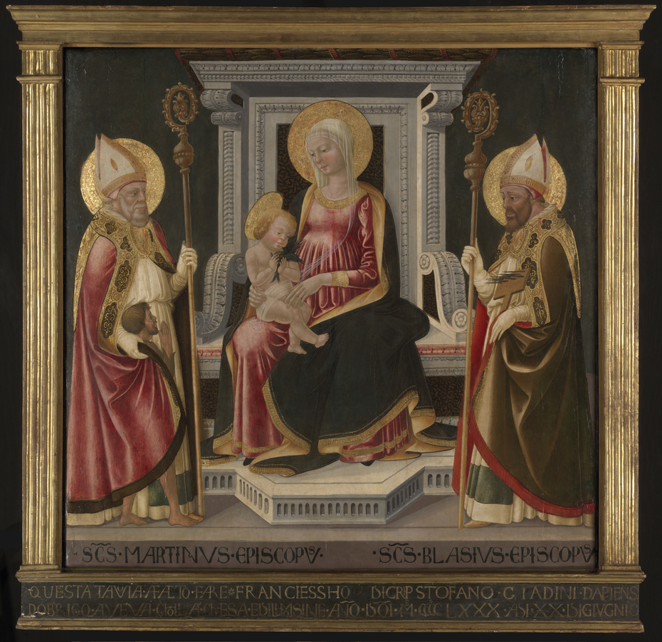 Virgin and Child Enthroned with Saints Martin of Tours and Blaise