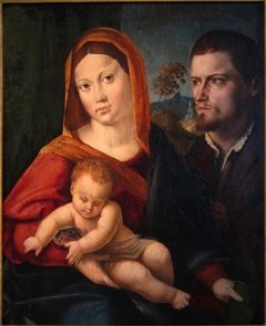 Virgin and Child with a Saint by Niccolò Pisano