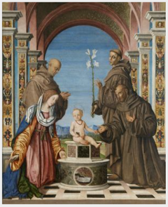 Virgin and Saints Adoring the Christ Child by Bernardino Zaganelli