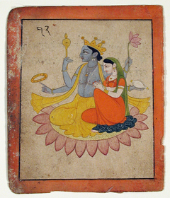 Vishnu with Lakshmi on a lotus by Anonymous