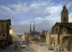 Vue de Bordeaux, prise entre la caserne Saint-Rapahël et l'église Sainte-Eulalie by Jean-Paul Alaux