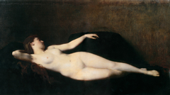 Woman on a black Divan by Jean-Jacques Henner